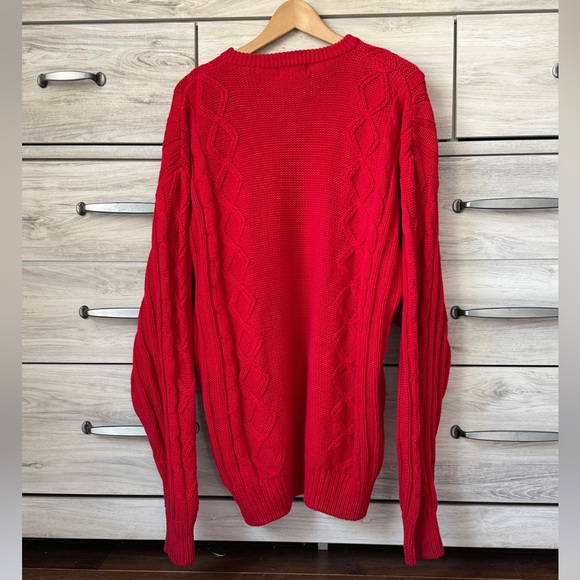 Vintage Nautical cable knit deep red sweater, crew neck by Regatta Sport size XL - Picture 2 of 10